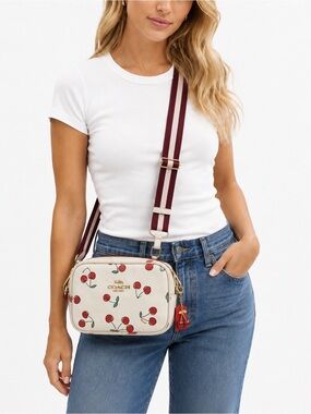 Coach Jamie Camera Bag Heart Cherry Print Chalk Multi CF420